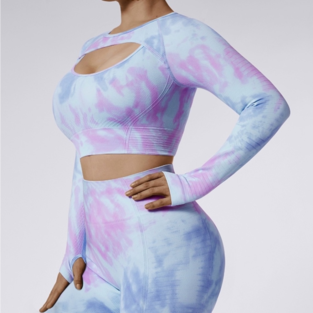 Sport crop top long sleeve and short